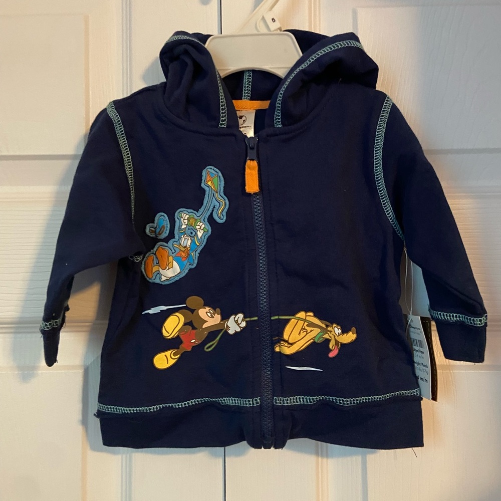 Disney Navy Blue Mickey and Pluto Kids Hoodie